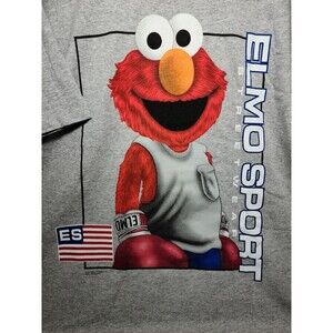 Vintage Elmo T-Shirt 90s sport boxing cartoon parody single stitch USA Mens XL